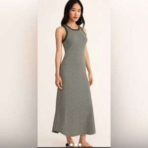 Z Supply Striped Olive and White Maxi Dress Size Small